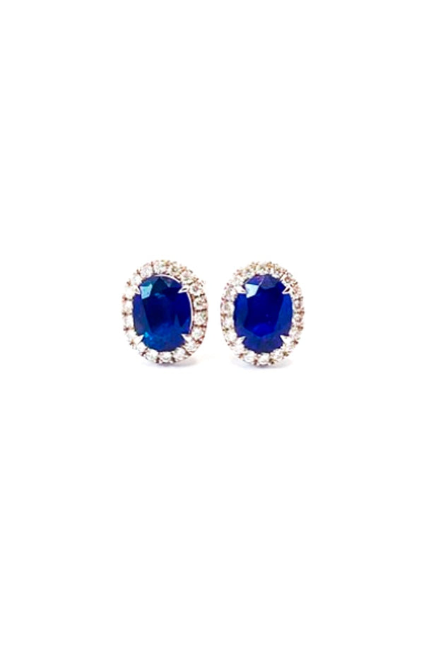 Sapphire Halo Studs