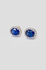 Sapphire Halo Studs